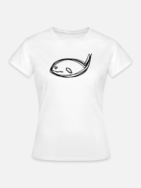 Wal handgezeichnet - Frauen T-Shirt - Weiß