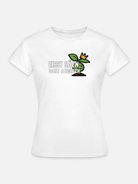 Erste Aussaat Geschenk für Kleingarten-Neulinge - Frauen T-Shirt - Weiß