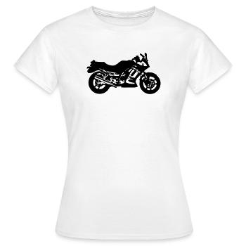 Motorrad , Ninja , Japan , Rennmaschine , (25) - Frauen T-Shirt - Weiß - Vorne - AI Model Female 172 dark (172cm)