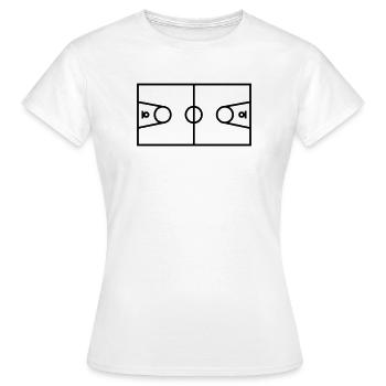 Terrain de basket - T-shirt Femme - blanc - Devant - AI Model Female 172 dark (172cm)