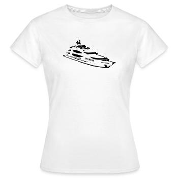 Yacht - Frauen T-Shirt - Weiß - Vorne - AI Model Female 172 dark (172cm)