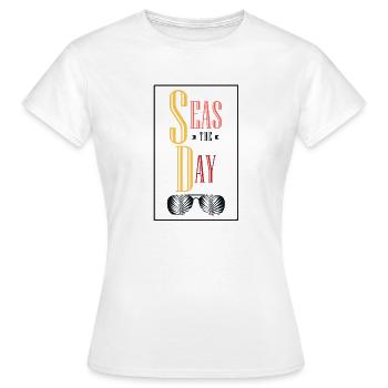 Vacances, été, mer - T-shirt Femme - blanc - Devant - AI Model Female 172 dark (172cm)