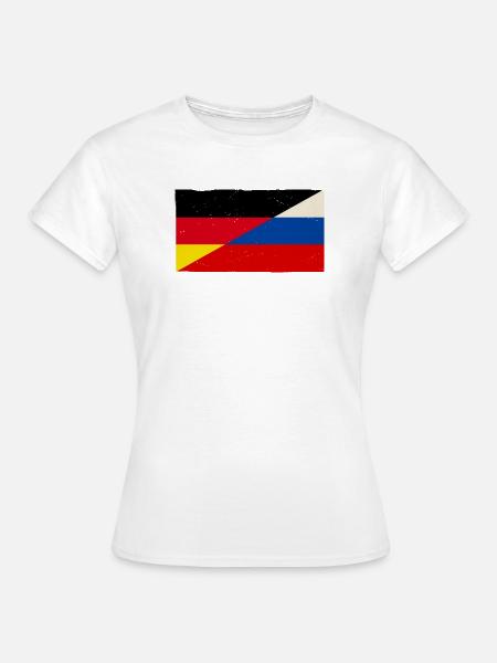 Deutschland und Russland Vintage Flagge - Frauen T-Shirt - Weiß