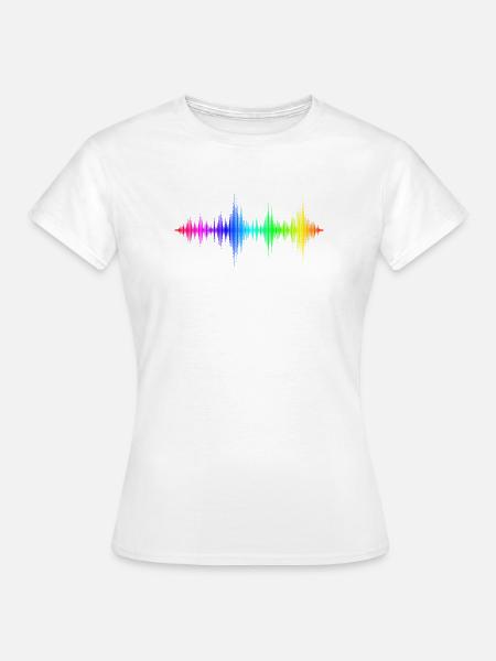 Regenbogen Schallwellen - Frauen T-Shirt - Weiß