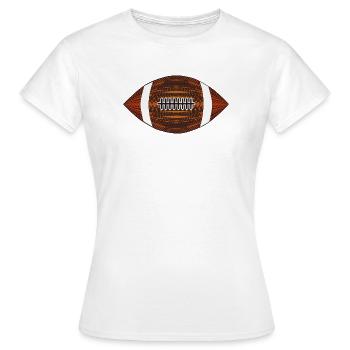 Rugby football with an unusual pattern - Women's T-Shirt - white - Front - AI Model Female 172 dark (172cm)