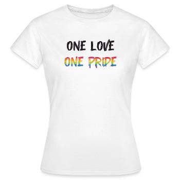 Mois de la fierté LGBT - Un amour, une fierté - T-shirt Femme - blanc - Devant - AI Model Female 172 dark (172cm)