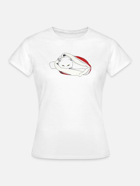Weihnachtskatze - Frauen T-Shirt - Weiß