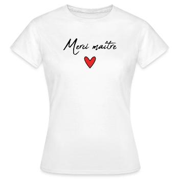 MASTER. MASTER. THANK YOU. THANK YOU, MASTER. MASTER - Women's T-Shirt - white - Front - AI Model Female 172 dark (172cm)