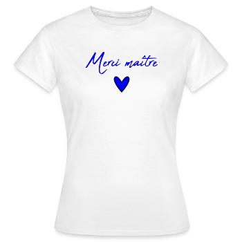 MASTER. MASTER. THANK YOU. THANK YOU, MASTER. MASTER - Women's T-Shirt - white - Front - AI Model Female 172 dark (172cm)