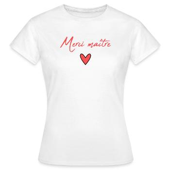 MASTER. MASTER. THANK YOU. THANK YOU, MASTER. MASTER - Women's T-Shirt - white - Front - AI Model Female 172 dark (172cm)
