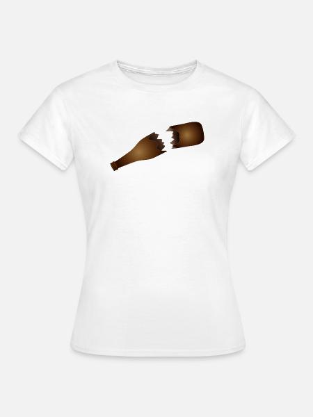 Zerbrochene Bierflasche Illustration - Frauen T-Shirt - Weiß
