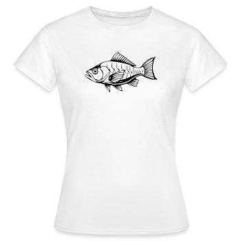 Fish Angler T-shirt Cadeau Angler - T-shirt Femme - blanc - Devant - AI Model Female 172 dark (172cm)