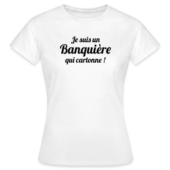 Ich bin ein erfolgreicher Banker - Frauen T-Shirt - Weiß - Vorne - AI Model Female 172 dark (172cm)