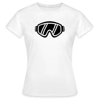 Skibrille - Frauen T-Shirt - Weiß - Vorne - AI Model Female 172 dark (172cm)