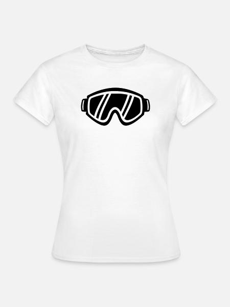 Skibrille - Frauen T-Shirt - Weiß