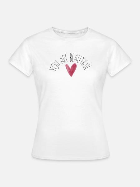 Wasserfarben Herz - Frauen T-Shirt - Weiß
