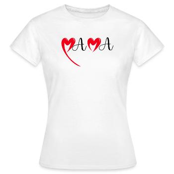 Bonne fête Maman cœur rouge amour mères  Mama - T-shirt Femme - blanc - Devant - AI Model Female 172 dark (172cm)