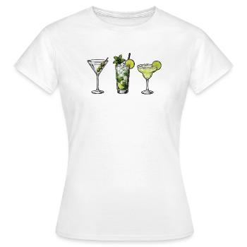 Drei Cocktails: Limette Minze - Frauen T-Shirt - Weiß - Vorne - AI Model Female 172 dark (172cm)