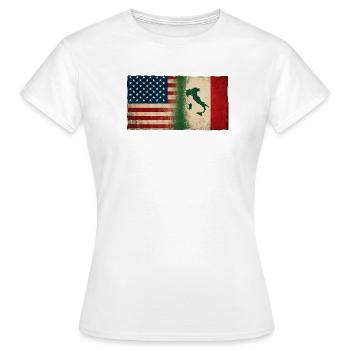 Italians Proud Identity Friendship USA Italy - Women's T-Shirt - white - Front - AI Model Female 172 dark (172cm)