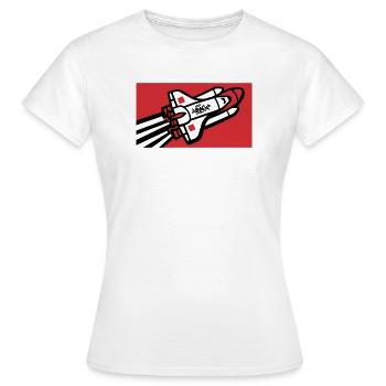 Space Shuttle Graffiti Graphic - Women's T-Shirt - white - Front - AI Model Female 172 dark (172cm)