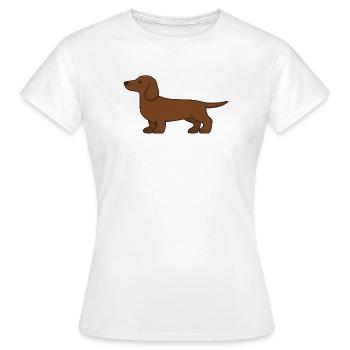 Silhouette de teckel brun - T-shirt Femme - blanc - Devant - AI Model Female 172 dark (172cm)