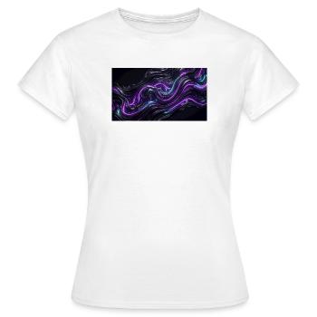 Абстрактные черные волны с неоновыми фиолетовыми и - T-shirt Femme - blanc - Devant - AI Model Female 172 dark (172cm)