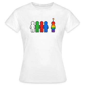 Anders und Stolz Regenbogen Grafik - Women's T-Shirt - white - Front - AI Model Female 172 dark (172cm)