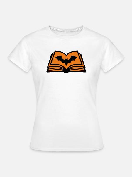 Zauberbuch Fledermaus Icon - Frauen T-Shirt - Weiß