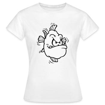 angry fish - Frauen T-Shirt - Weiß - Vorne - AI Model Female 172 dark (172cm)