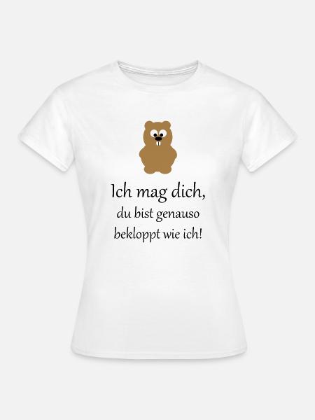 Spruch ich mag dich 2 - Frauen T-Shirt - Weiß