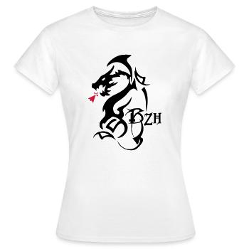 Stammes-Drache bzh Hermine Breton - Frauen T-Shirt - Weiß - Vorne - AI Model Female 172 dark (172cm)
