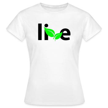 Live - Frauen T-Shirt - Weiß - Vorne - AI Model Female 172 dark (172cm)