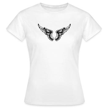 2541614 135311685 Fluegel - Frauen T-Shirt - Weiß - Vorne - AI Model Female 172 dark (172cm)