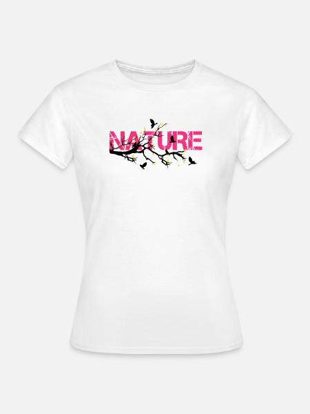 Nature en Rose Éclatante - T-shirt Femme - blanc