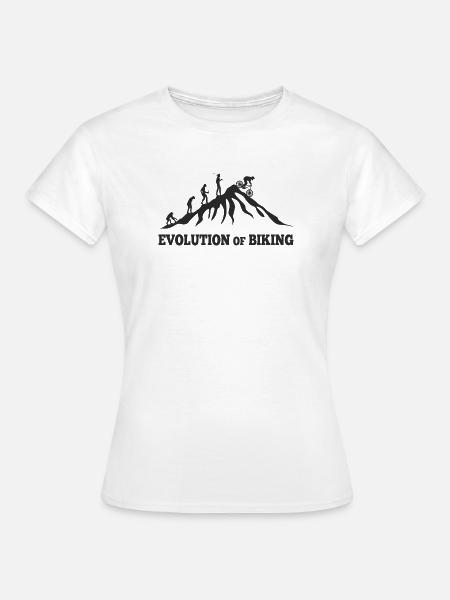 Evolution of Biking Downhill Entstehung - Frauen T-Shirt - Weiß