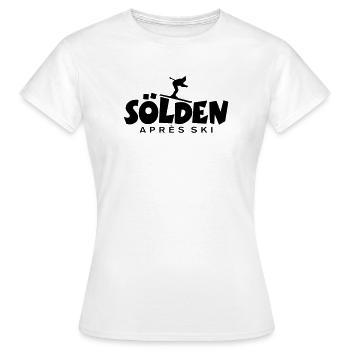 Sölden Après-Ski Skifahrer - Frauen T-Shirt - Weiß - Vorne - AI Model Female 172 dark (172cm)