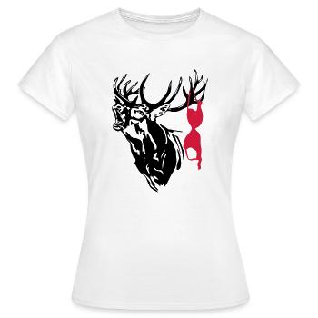 Hirsch mit Bikini - Frauen T-Shirt - Weiß - Vorne - AI Model Female 172 dark (172cm)