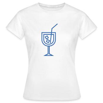 Verre verre boisson paille glacée - T-shirt Femme - blanc - Devant - AI Model Female 172 dark (172cm)