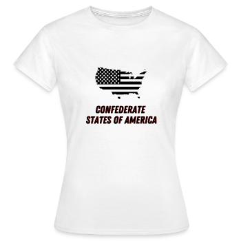 Conférencer les États d'Amérique + Silhouette USA - T-shirt Femme - blanc - Devant - AI Model Female 172 dark (172cm)