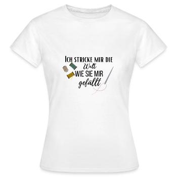 Ich stricke, wie es mir gefällt / Nähen /Hobby - Frauen T-Shirt - Weiß - Vorne - AI Model Female 172 dark (172cm)