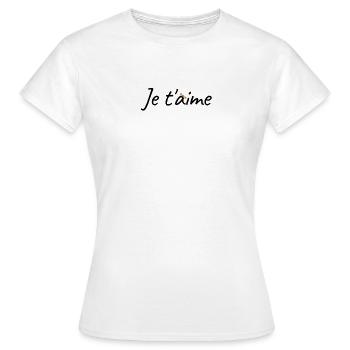 Je t'aime motif fleuri - T-shirt Femme - blanc - Devant - AI Model Female 172 dark (172cm)