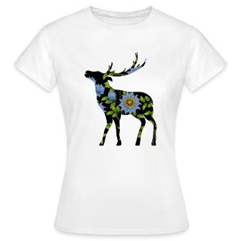 Hirsch - Frauen T-Shirt - Weiß - Vorne - AI Model Female 172 dark (172cm)