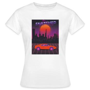 Rouge et Violet Esthétique Moderne Futuriste Snatche - T-shirt Femme - blanc - Devant - AI Model Female 172 dark (172cm)