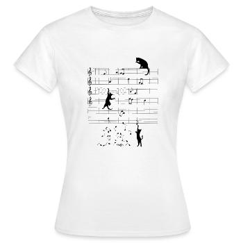 Katzen und Notizen zur Pentalin - Frauen T-Shirt - Weiß - Vorne - AI Model Female 172 dark (172cm)