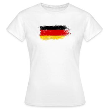 Pinselstrich Deutsche Flagge - Frauen T-Shirt - Weiß - Vorne - AI Model Female 172 dark (172cm)