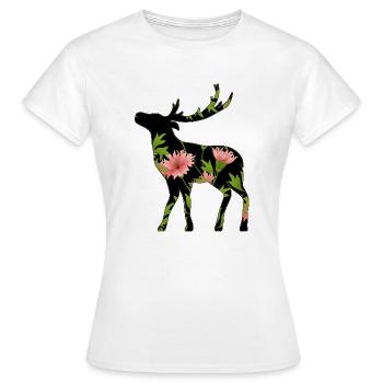 Hirsch - Frauen T-Shirt - Weiß - Vorne - AI Model Female 172 dark (172cm)