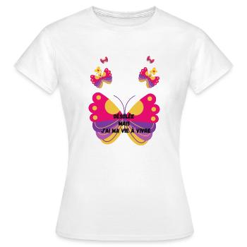 Désolée mais j ai ma vie à vivre - T-shirt Femme - blanc - Devant - AI Model Female 172 dark (172cm)
