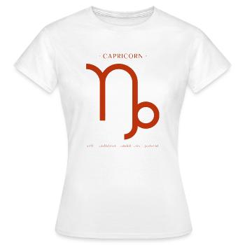 STERNZEICHEN Steinbock -red- - Frauen T-Shirt - Weiß - Vorne - AI Model Female 172 dark (172cm)