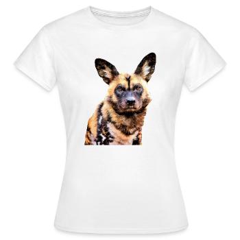 African wild dog - Women's T-Shirt - white - Front - AI Model Female 172 dark (172cm)