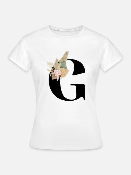 Buchstabe G blumig - Frauen T-Shirt - Weiß